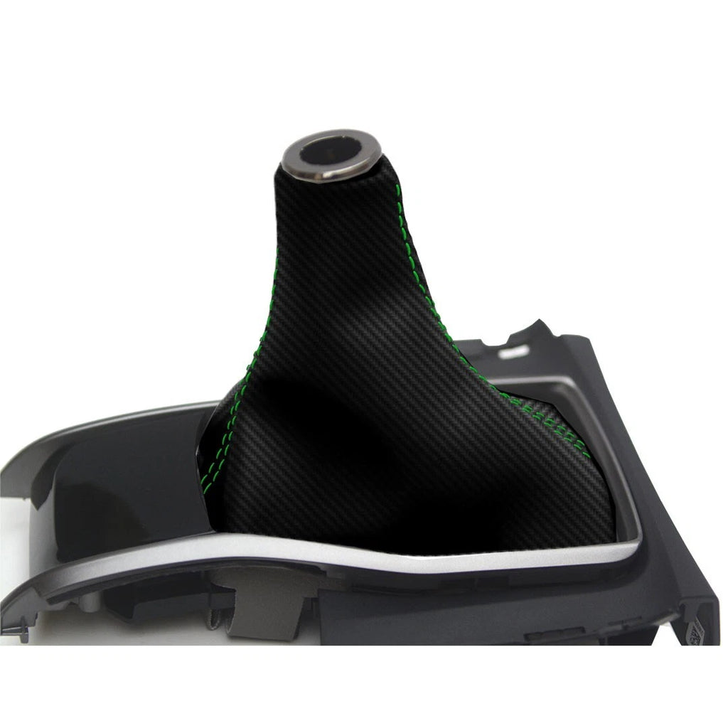 Manual Shift Boot Cover for Honda Civic (2016–2020) - Carbon Fiber, Green Stitch
