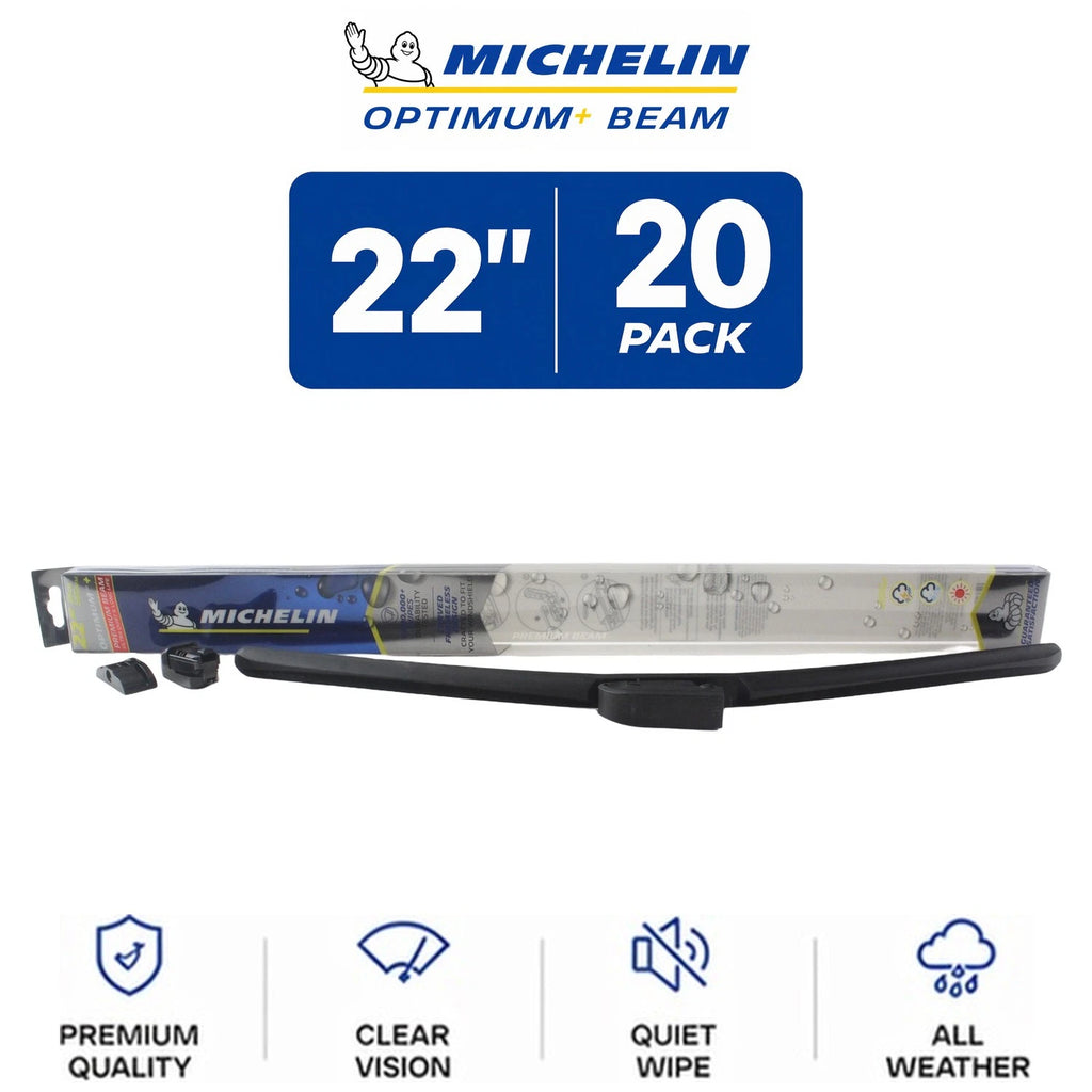 Set of 2 Michelin Optimum+ Beam Wiper Blades 22" for All-Weather Use