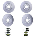 Set of 4 Hella Low-Met Disc Brake Pads & Rotors for Audi A4 A4 Quattro (1996–2001)