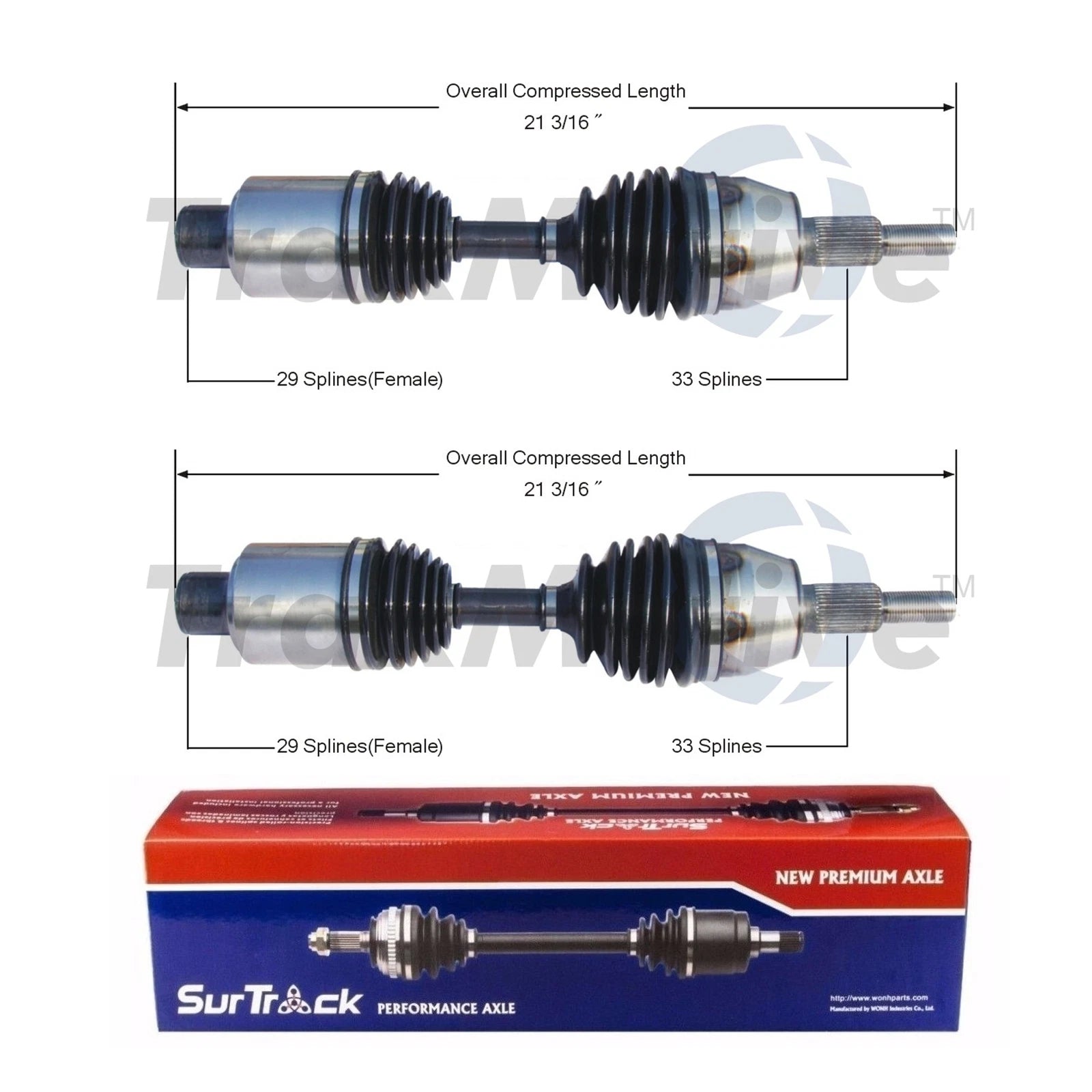 Set of 2 Front CV Axle Shafts for Dodge Dakota, Mitsubishi Raider (2005–2011)