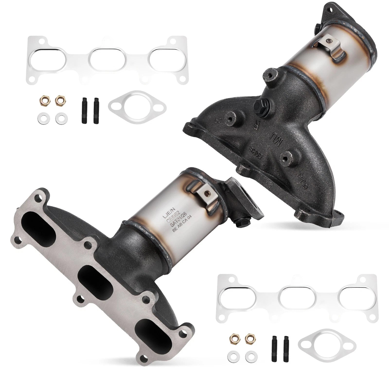 Set of 2 Catalytic Converters for Hyundai Santa Fe (2007–2009) 2.7L V6
