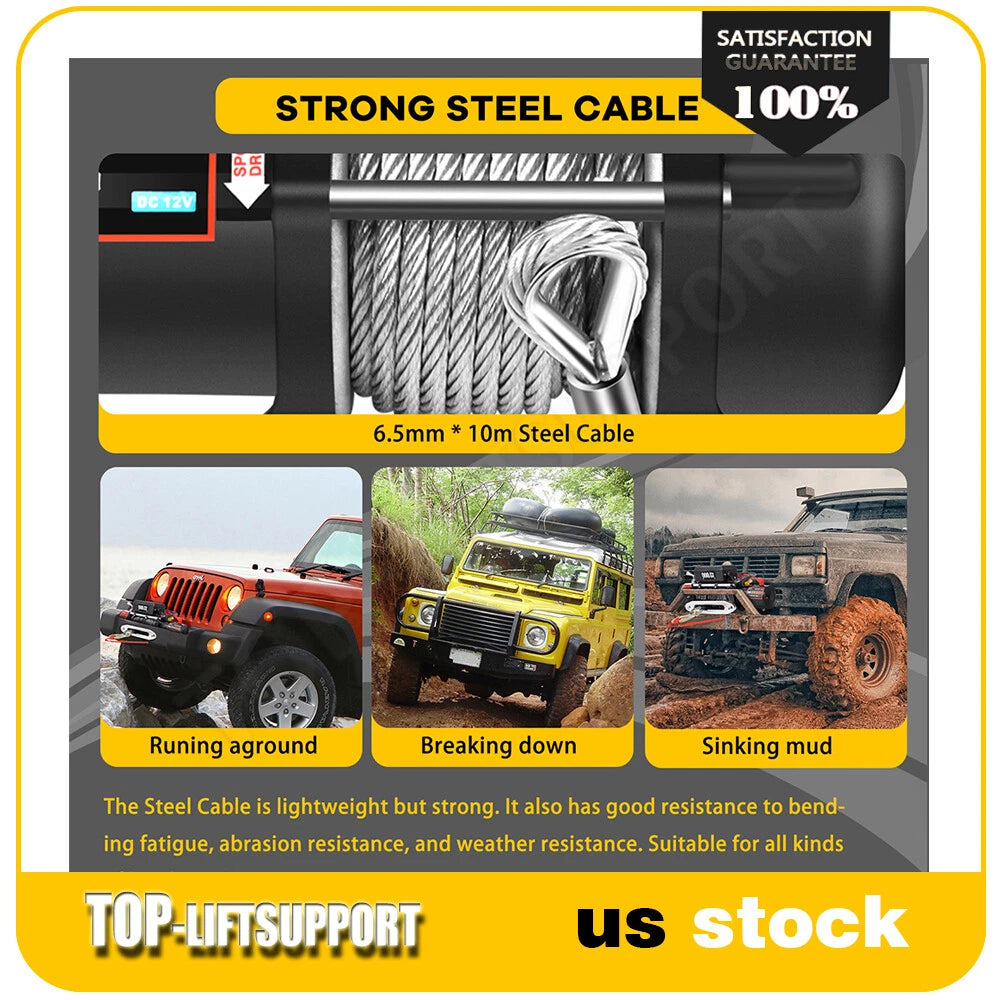 4500lbs Electric Winch for Truck Trailer Off-Road 4WD