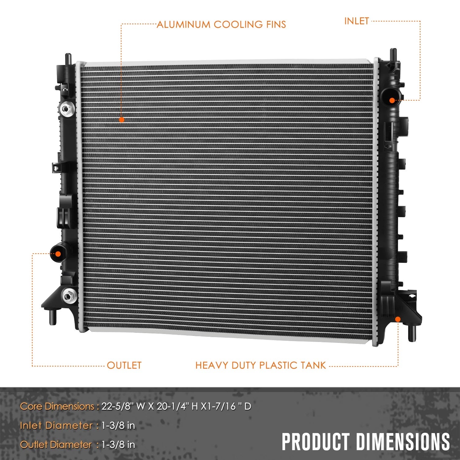 2X Aluminum 2-Row Radiator for Chevy Camaro/Cadillac ATS (2016–2021) DPI-13598