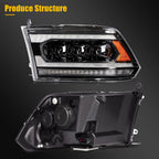 LED Headlight Assembly Pair for Dodge Ram 1500 2500 3500 (2009–2018)