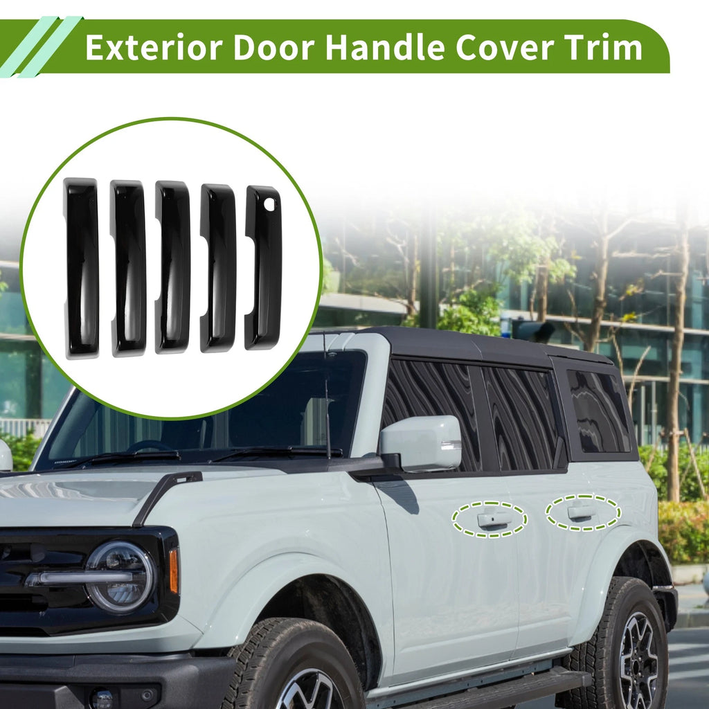 Set of 1 Exterior Door Handle Cover Trim for Ford Bronco (2021–2025) Gloss Black ABS