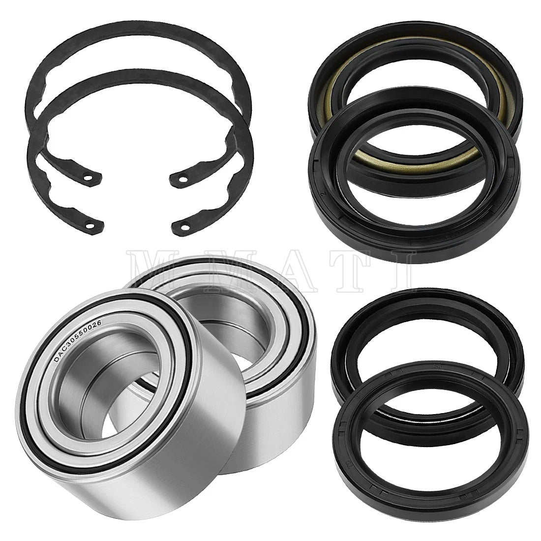2X Front Wheel Bearings w/ Seals Kit for Kawasaki Bayou 300 400 (1990–2004)