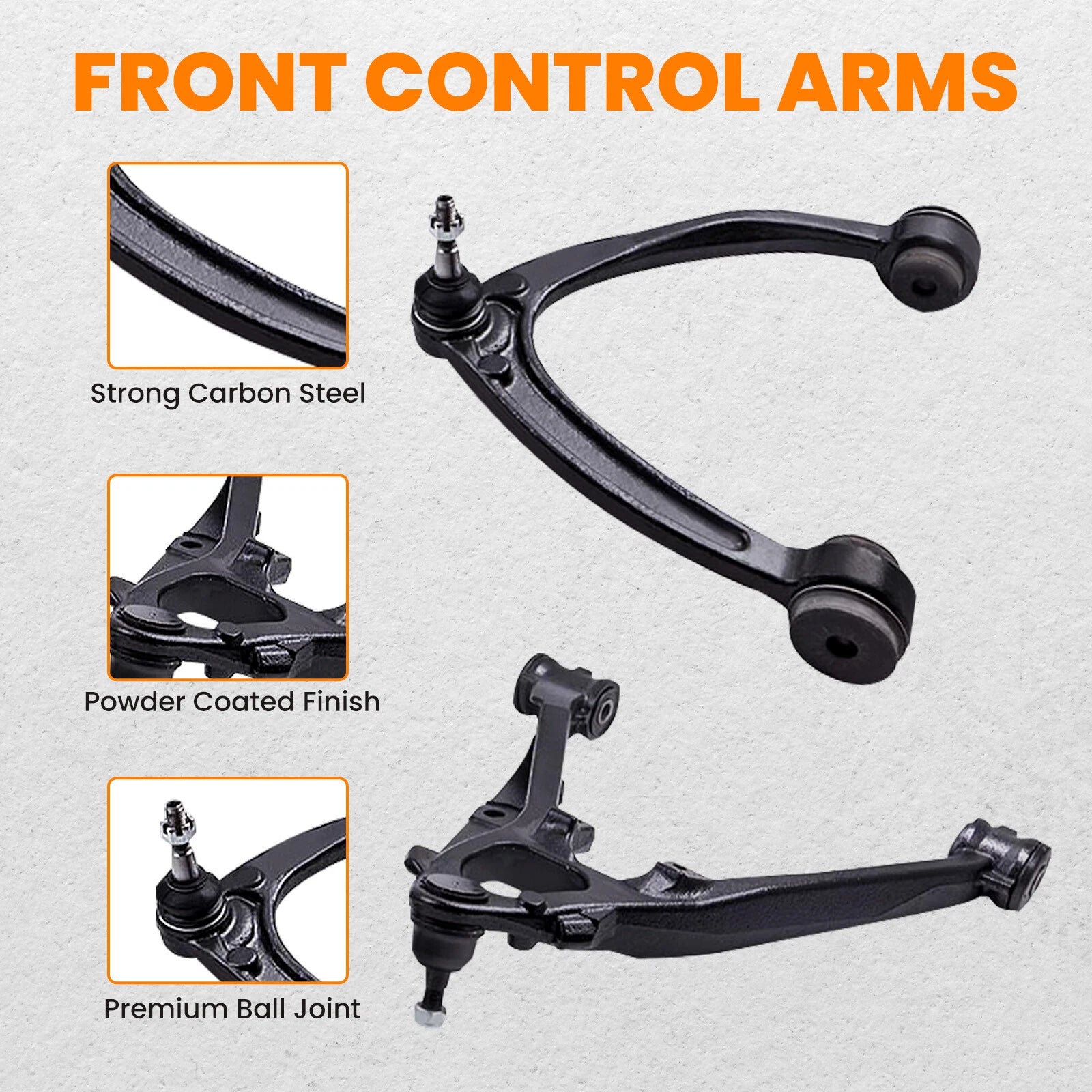 4X Front Upper Lower Control Arms Kit for Chevy Silverado GMC Sierra 1500 (2007–2018)