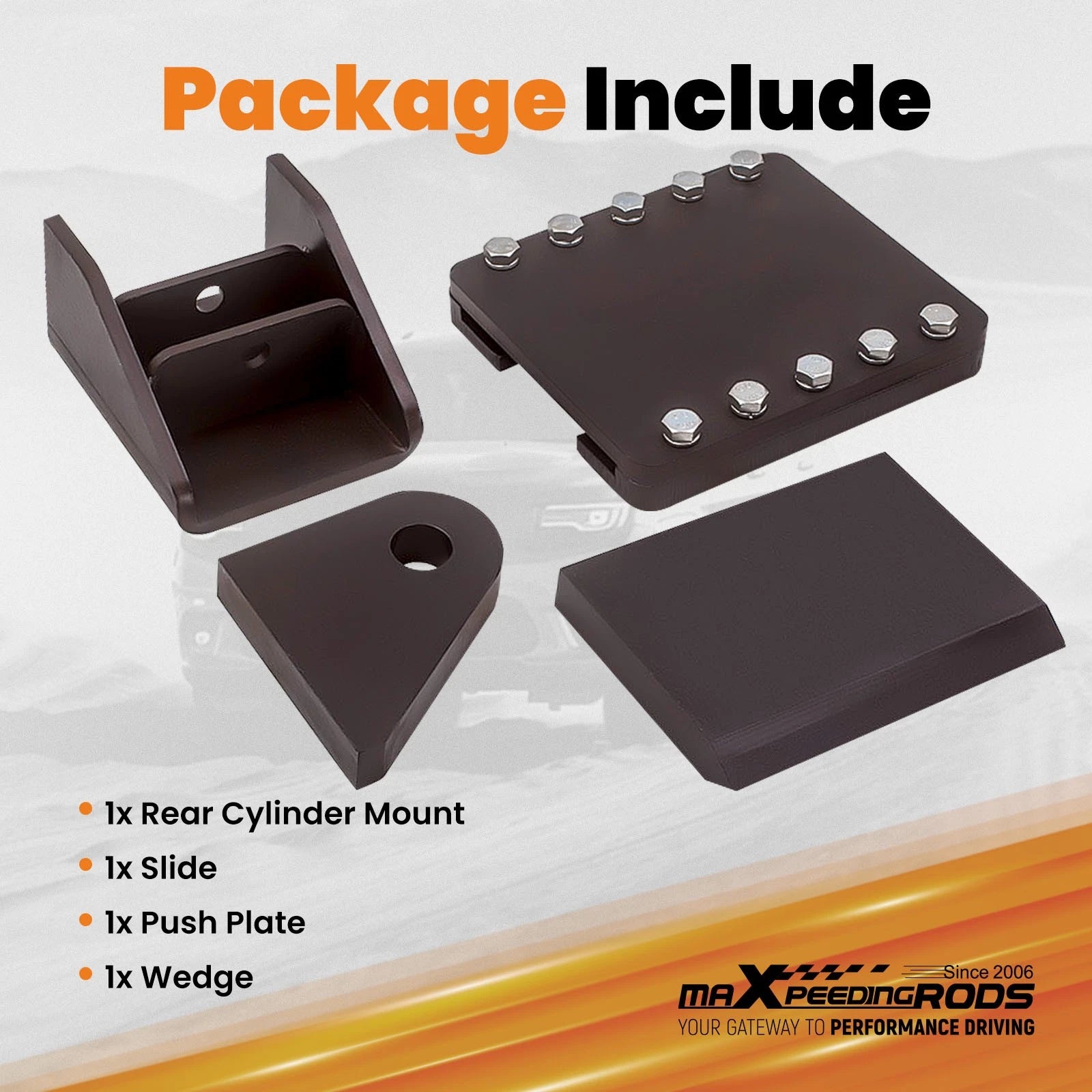Log Splitter Slide Wedge Rear Hydraulic Cylinder Mount Kit for 6" Beam