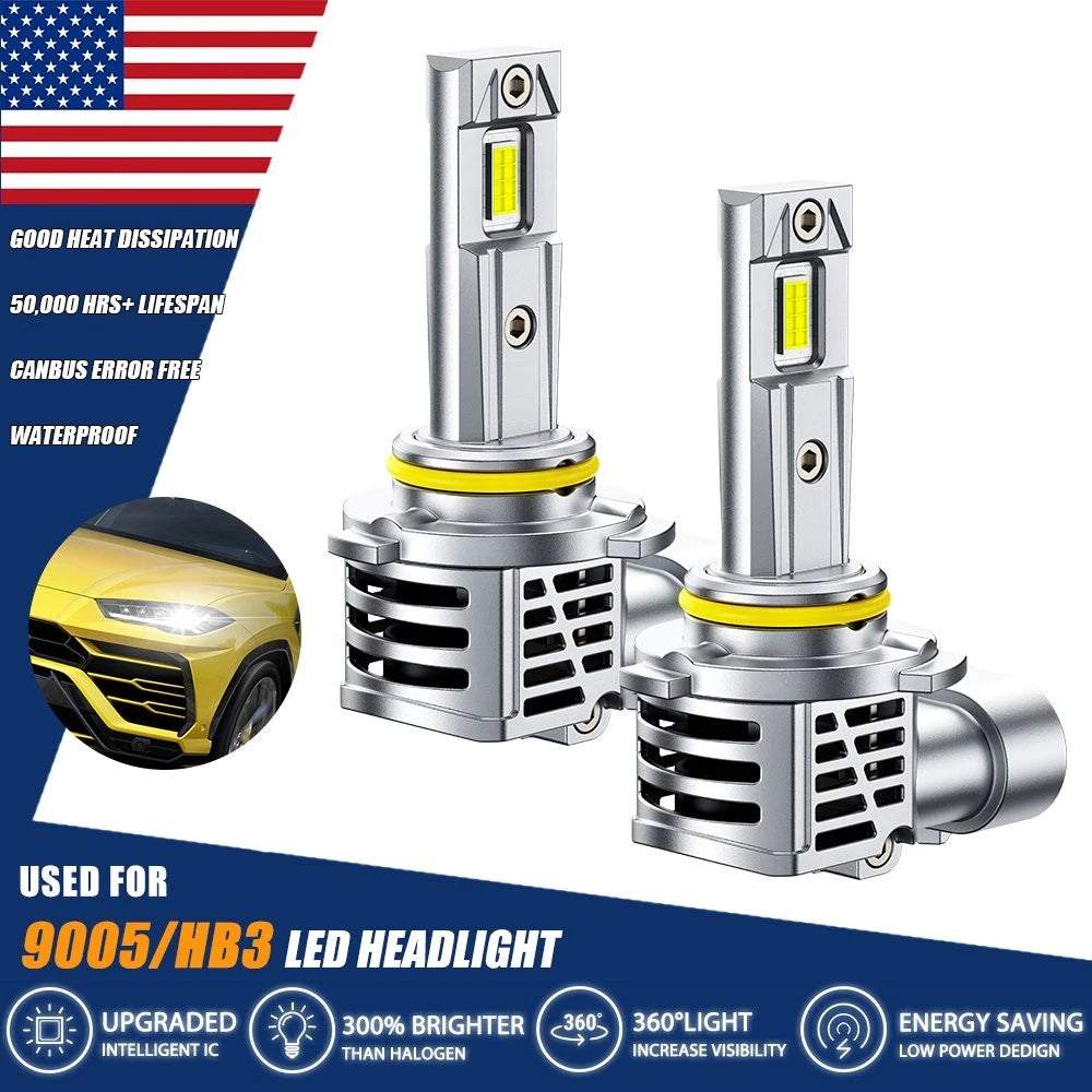 2X 9005 HB3 LED Headlight Bulbs 10000LM High/Low CANBUS 56W for