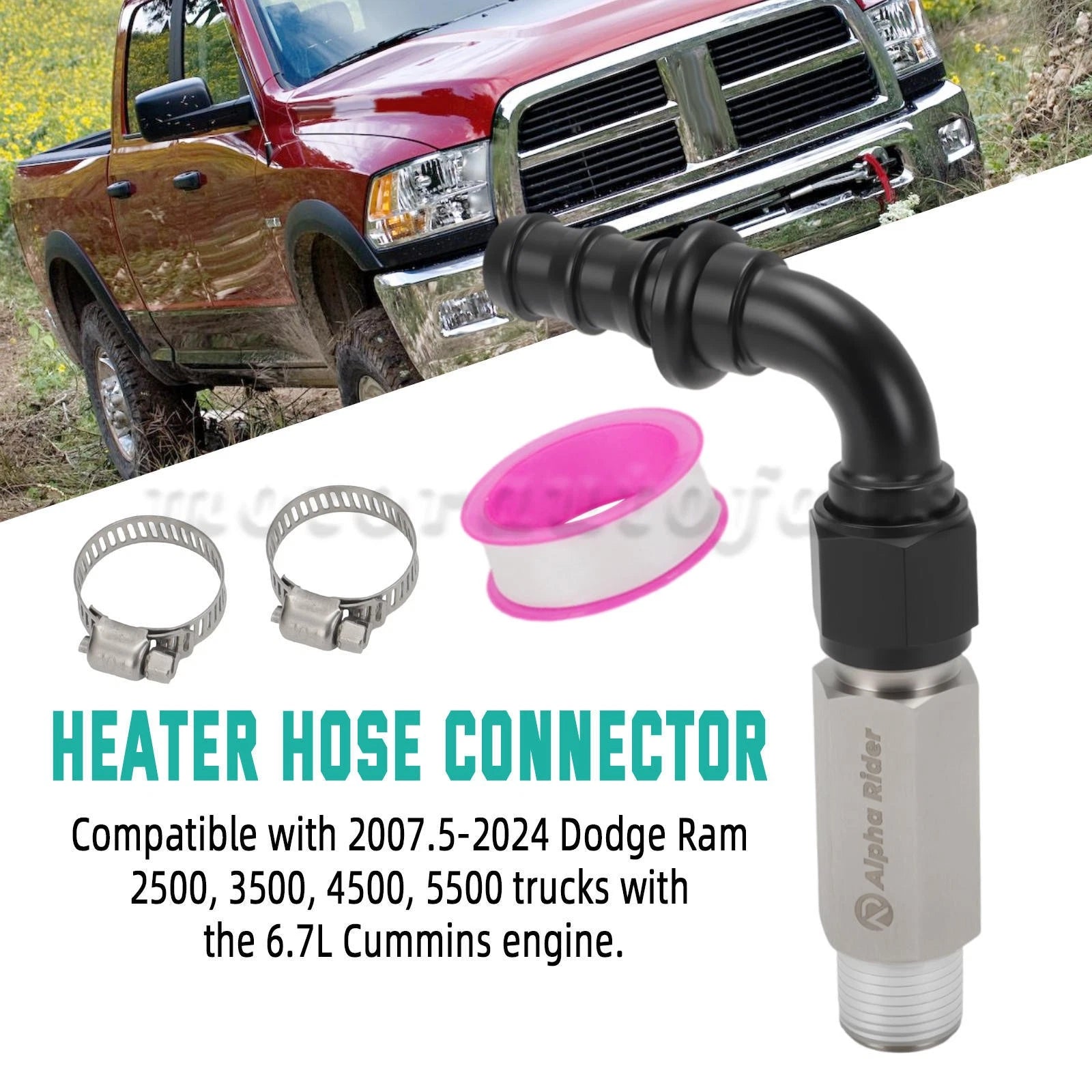 Heater Hose Connector for Ram 2500 3500 4500 5500 6.7L Cummins (2007.5–2024)