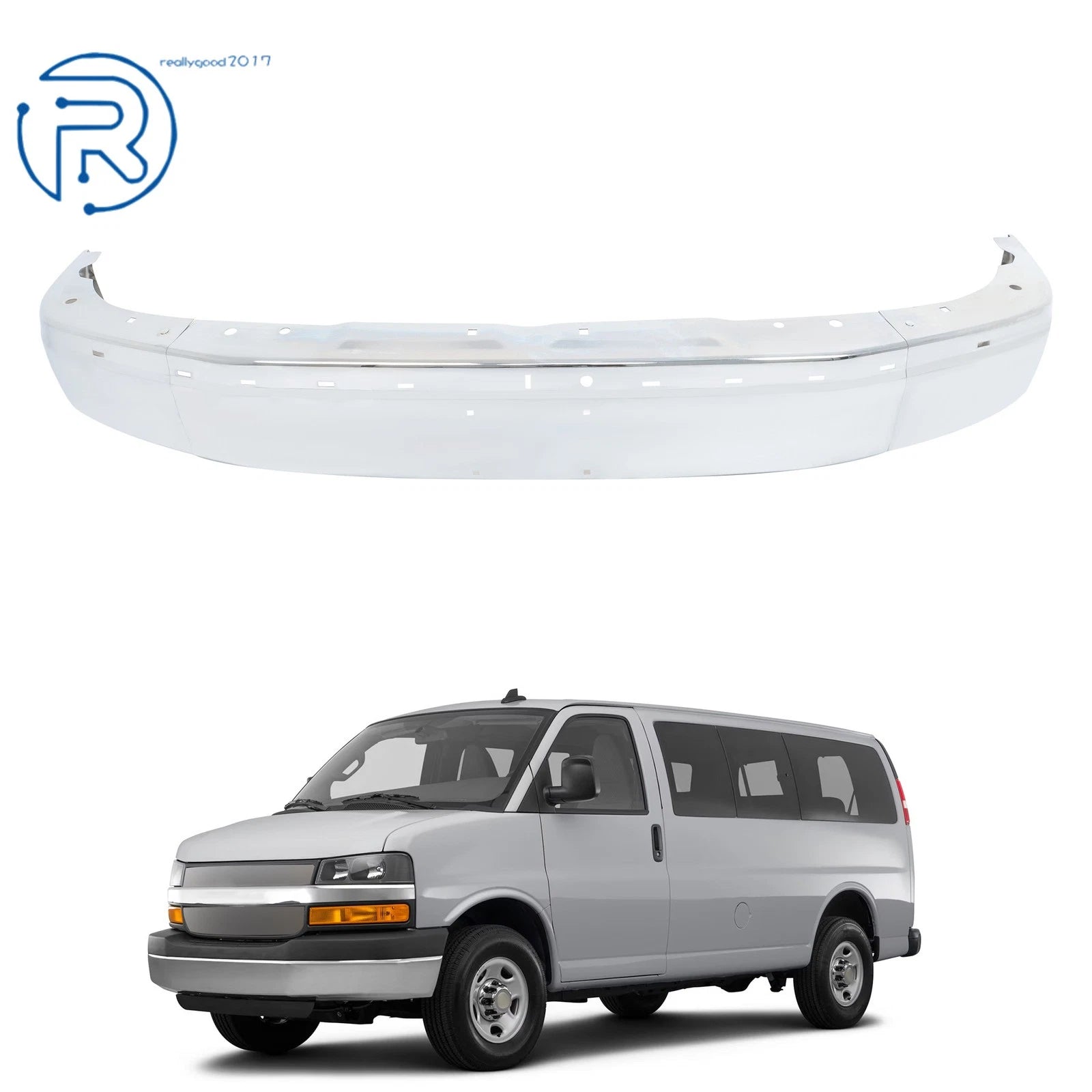 Front Bumper Face Bar for Chevy Express GMC Savana 2500 3500 (2003-2025)
