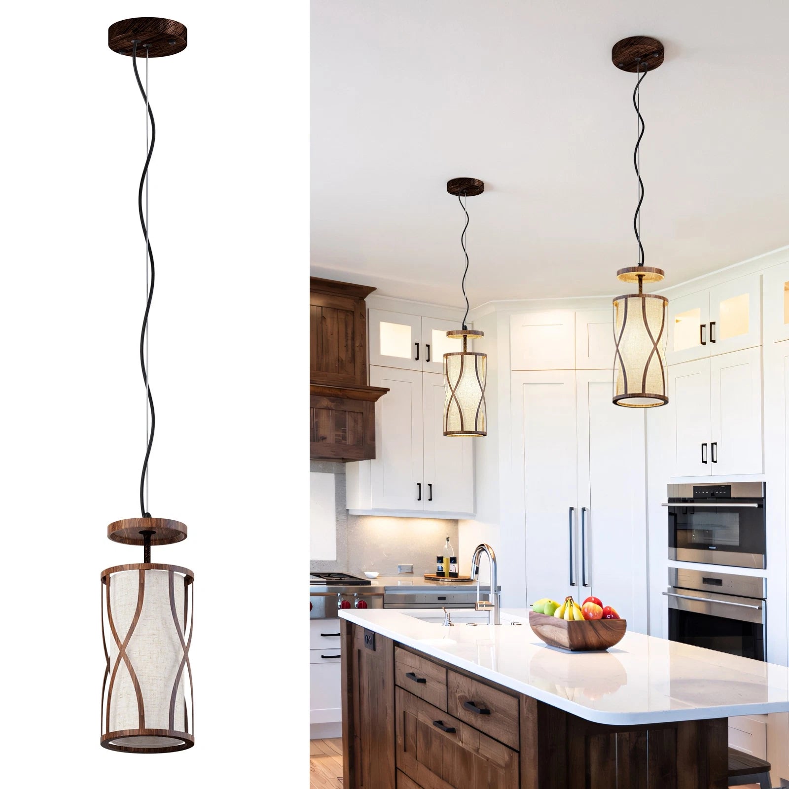 Adjustable Height Chandelier for Kitchen Island (Farmhouse Style)