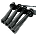 Set of 4 Spark Plug Wires + 4 Spark Plugs for Kia Rio (2001–2005) 1.5L 1.6L