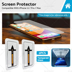 2PC Tempered Glass Screen Protector for iPhone 12 Pro Max, 13 Pro Max