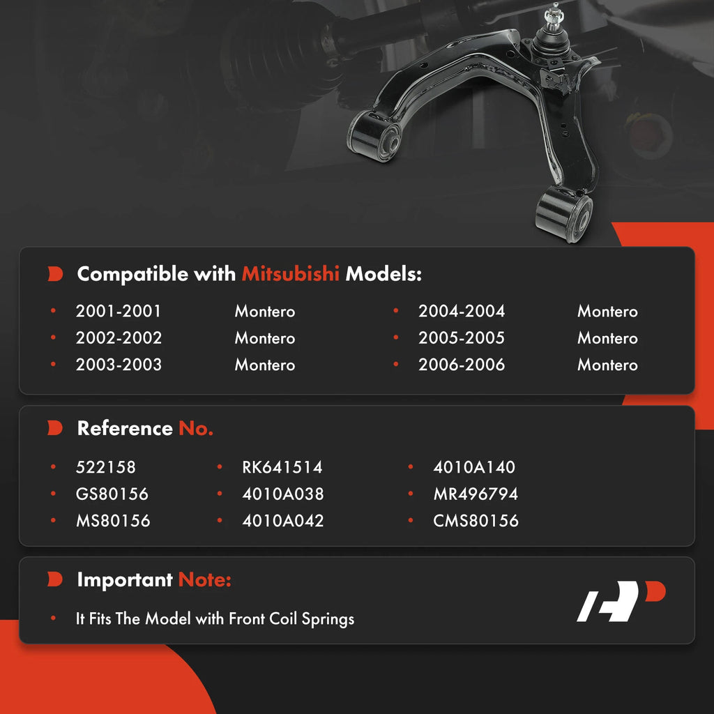 Front Right Upper Control Arm with Ball Joint for Mitsubishi Montero