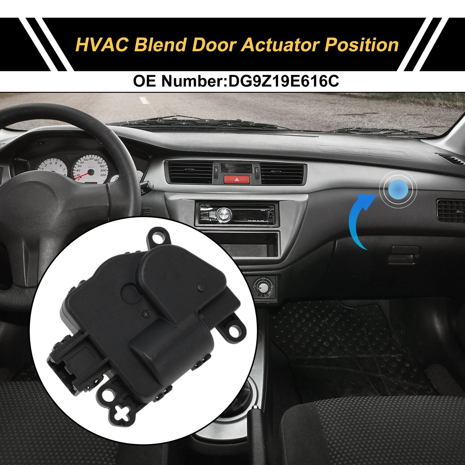 HVAC Heater Blend Door Actuator for Ford Edge (2015–2023) No.DG9Z19E616C