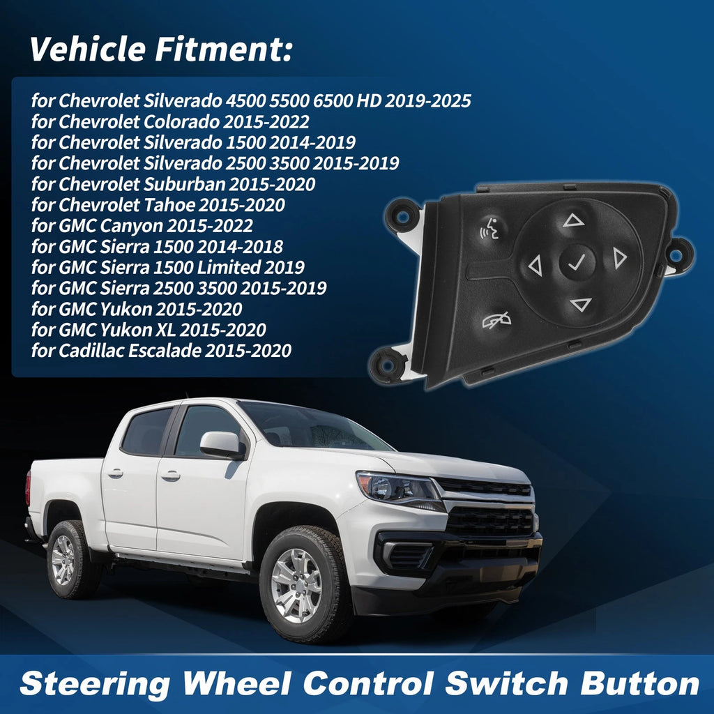 Right Steering Wheel Audio Phone Control Switch for Silverado Sierra (2014–2019) No. 23134237