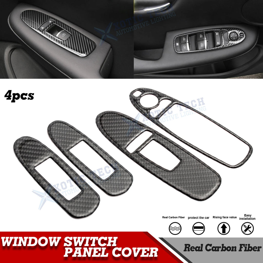 Genuine Carbon Fiber Car Window Switch Panel Cover for Infiniti Q50 (2014–2024)