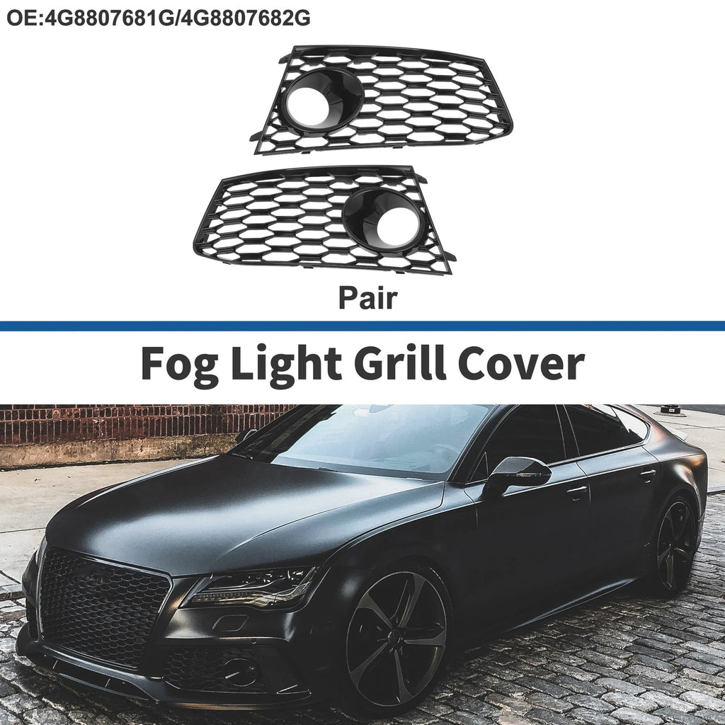 1 Pair Fog Light Grills for Audi RS7 (2014–2018) No. 4G8807681G