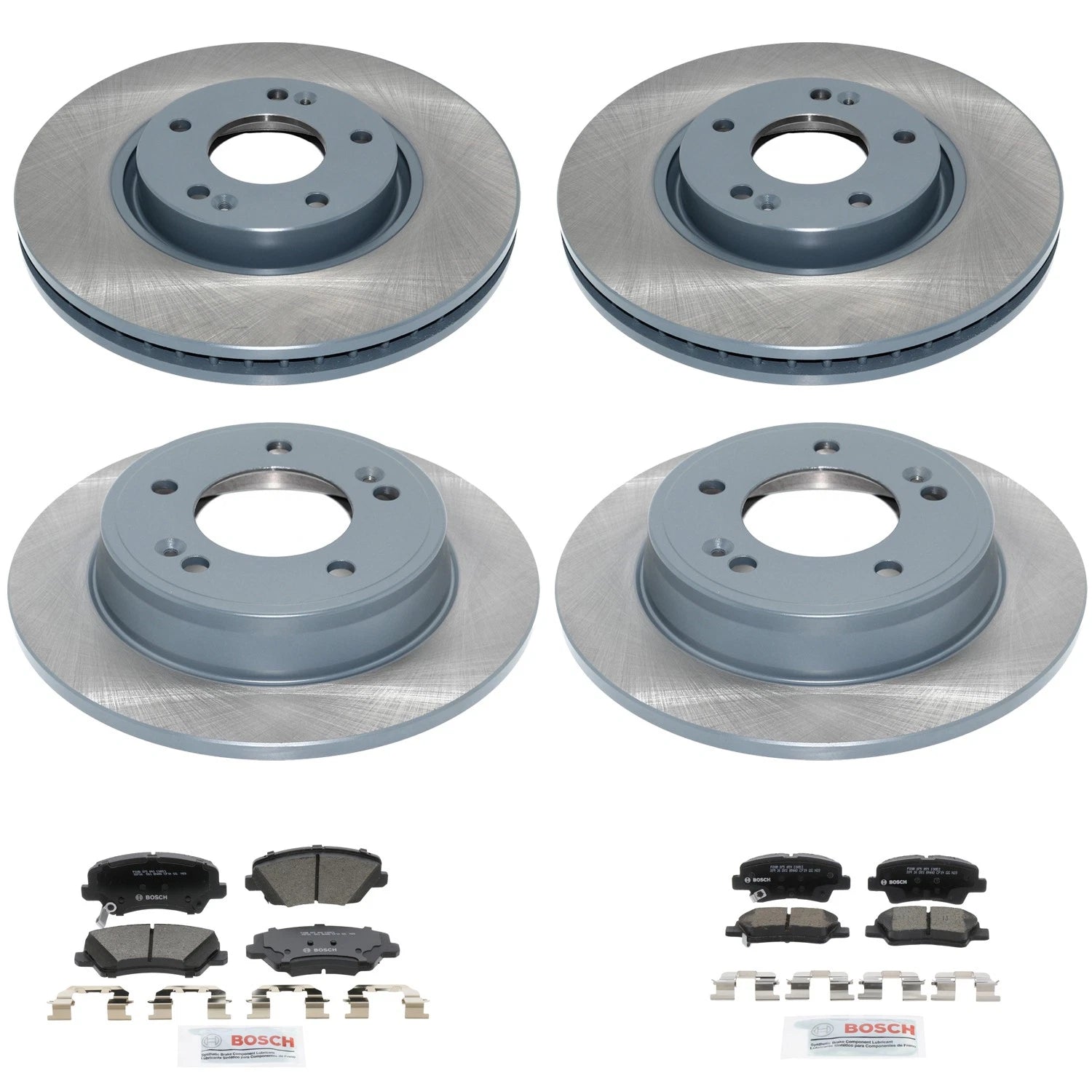 Set of 4 DuraGo Rotors & Bosch QuietCast Brake Pads for Forte5 (2014–2018)