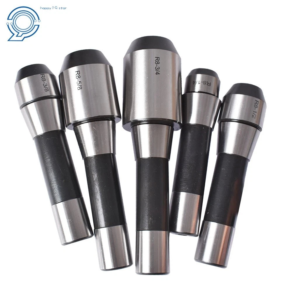 End Mill Holder Set 1/4" 3/8" 1/2" 5/8" 3/4" R8 Adapter (5 Pcs Kit)