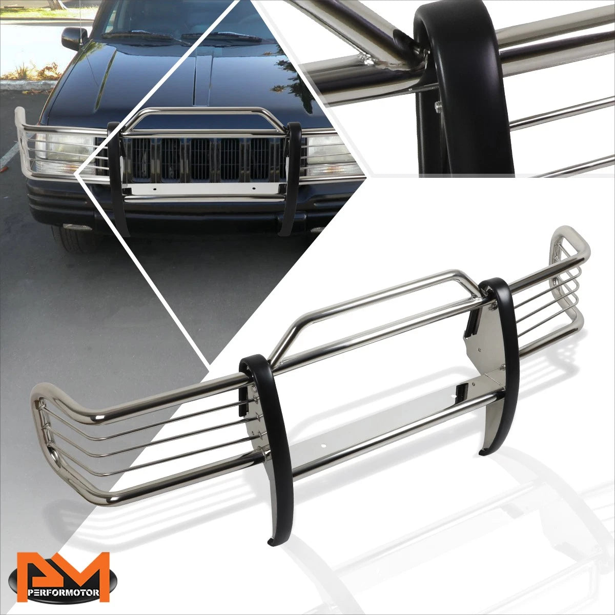 Chrome Front Bumper Brush Grill Guard for Jeep Grand Cherokee ZJ (1993–1998)