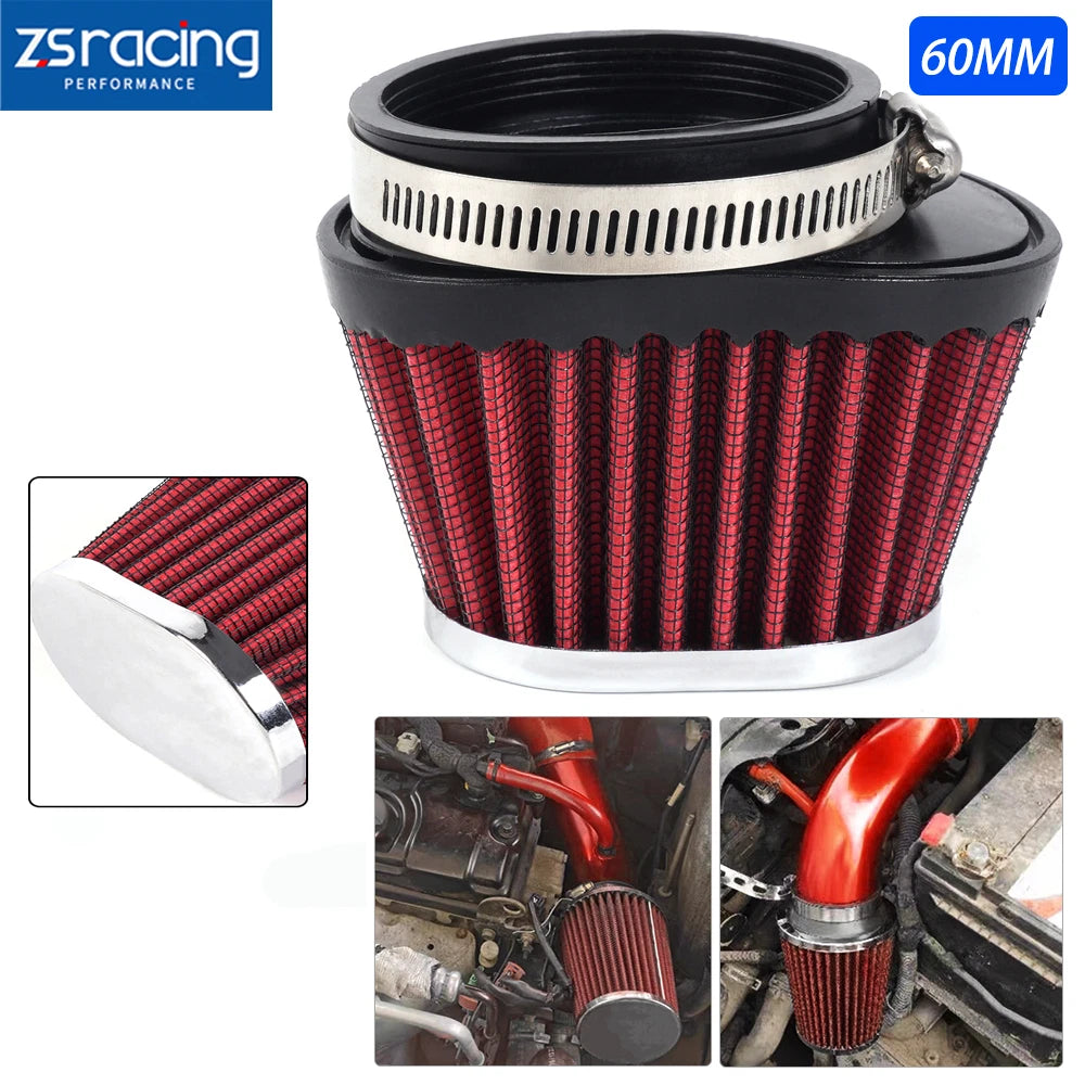 60mm Red Air Filter Pod for Dirt Bike ATV Quad Motorcycle (Fitment Specific)
