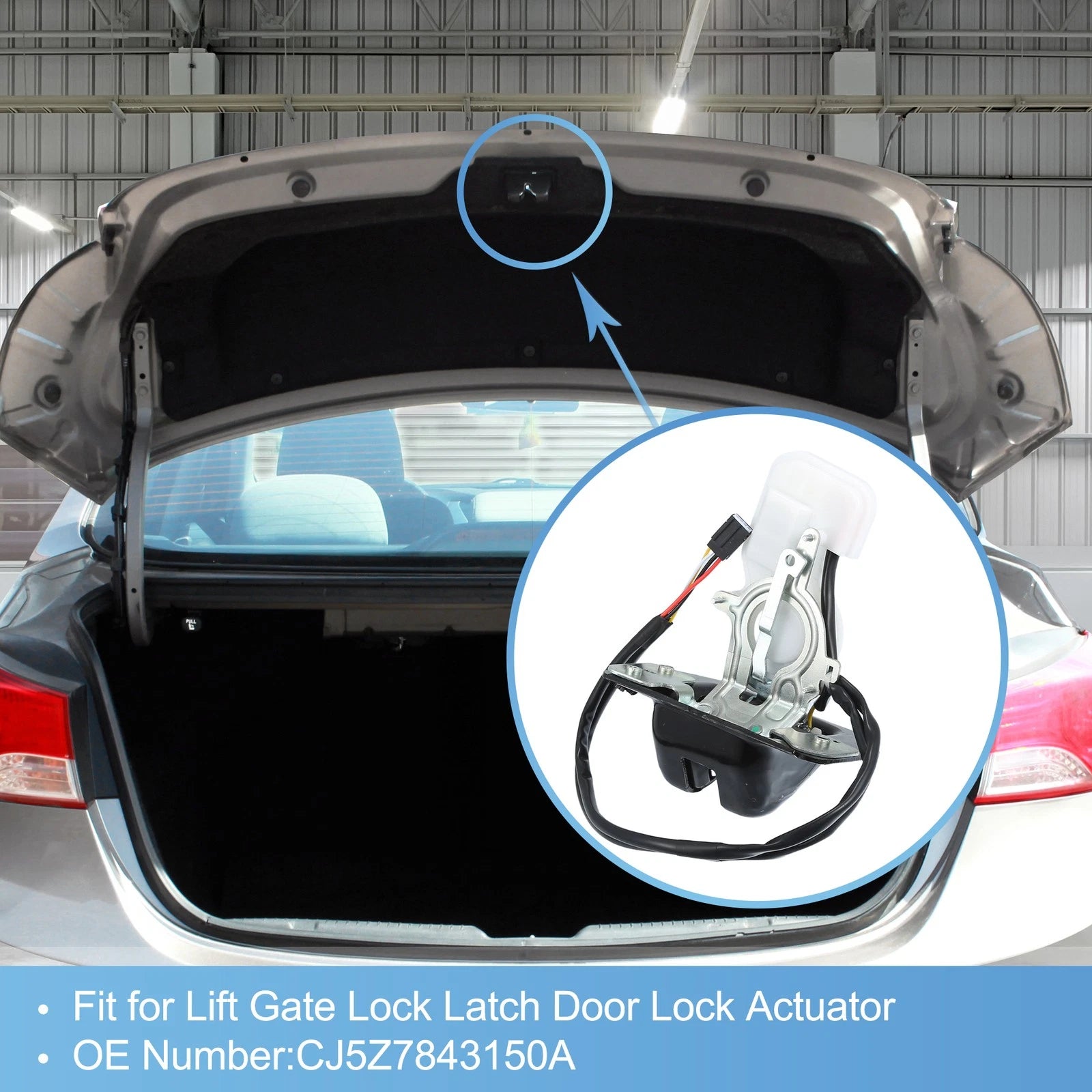 Liftgate Trunk Lid Lock Actuator with Cable for Ford Escape (2013–2019) No.CJ5Z7843150A