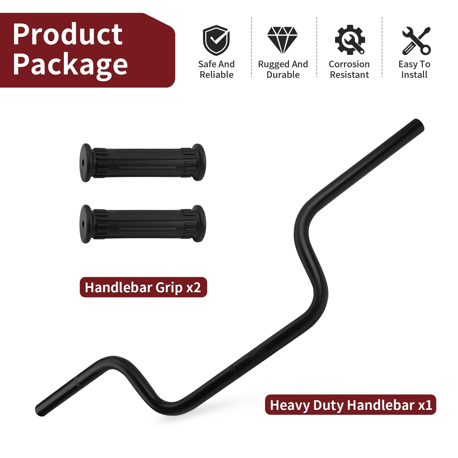 Heavy Duty Handlebar + Grips for Polaris Sportsman 700 Twin (2002–2005)