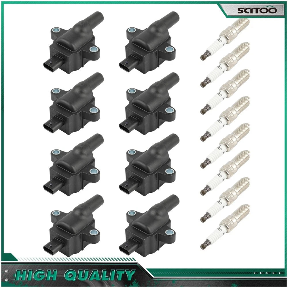 Set of 8 Ignition Coils & 8 Spark Plugs for Ford F-250 F-350 F-450 F-550 E-350 (7.3L)