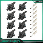Set of 8 Ignition Coils & 8 Spark Plugs for Ford F-250 F-350 F-450 F-550 E-350 (7.3L)