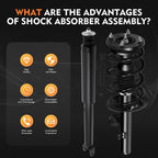 2 Complete Struts Springs & Mounts + 2 Rear Shocks for Ford Taurus (2010-2011)