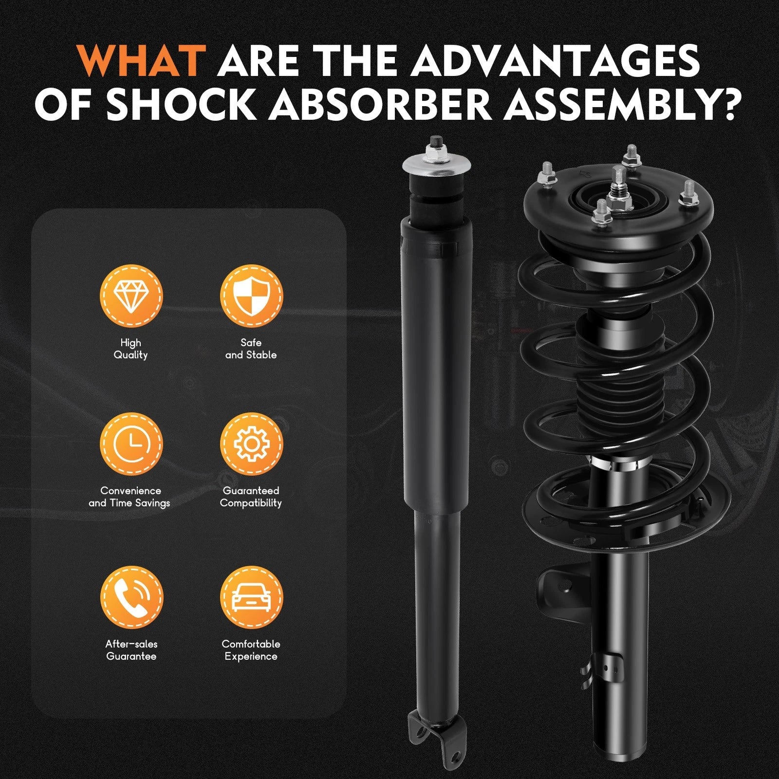 2 Complete Struts Springs & Mounts + 2 Rear Shocks for Ford Taurus (2010-2011)