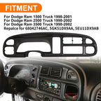 Instrument Panel Dash Gauge Bezel for Dodge Ram 1500 2500 3500 (1998–2002)