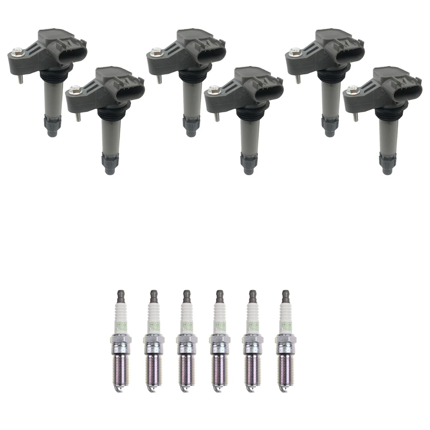 Set of 6 Ignition Coils & NGK Platinum Spark Plugs for Camaro CTS Impala (V6)