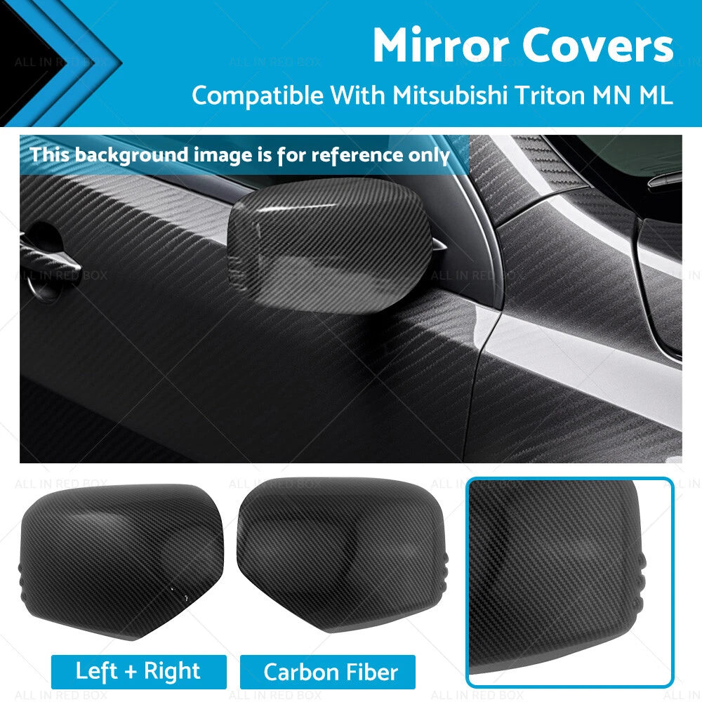 Carbon Fiber Mirror Covers for Mitsubishi Triton MN ML (2006–2014)
