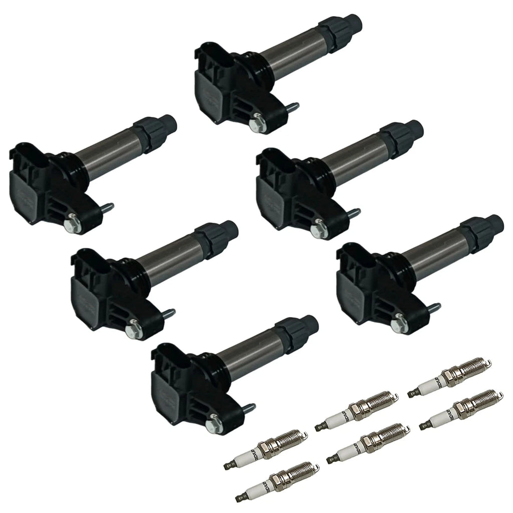 Set of 6 Ignition Coils & Iridium Spark Plugs for Cadillac GMC Chevy Buick
