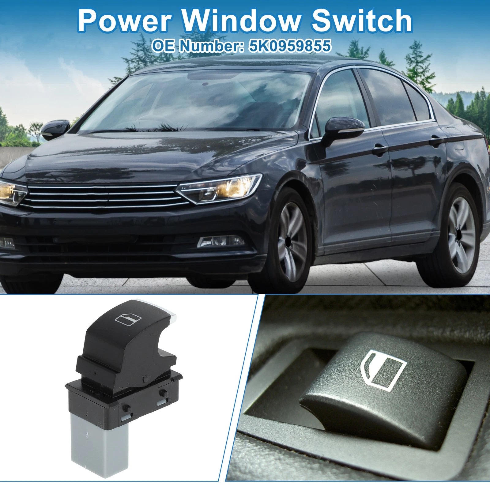 Power Window Switch for Volkswagen Passat (2006–2010) 5K0959855