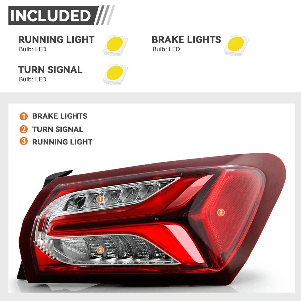 LED Outer Taillight Pair for Chevy Malibu (2019–2025)