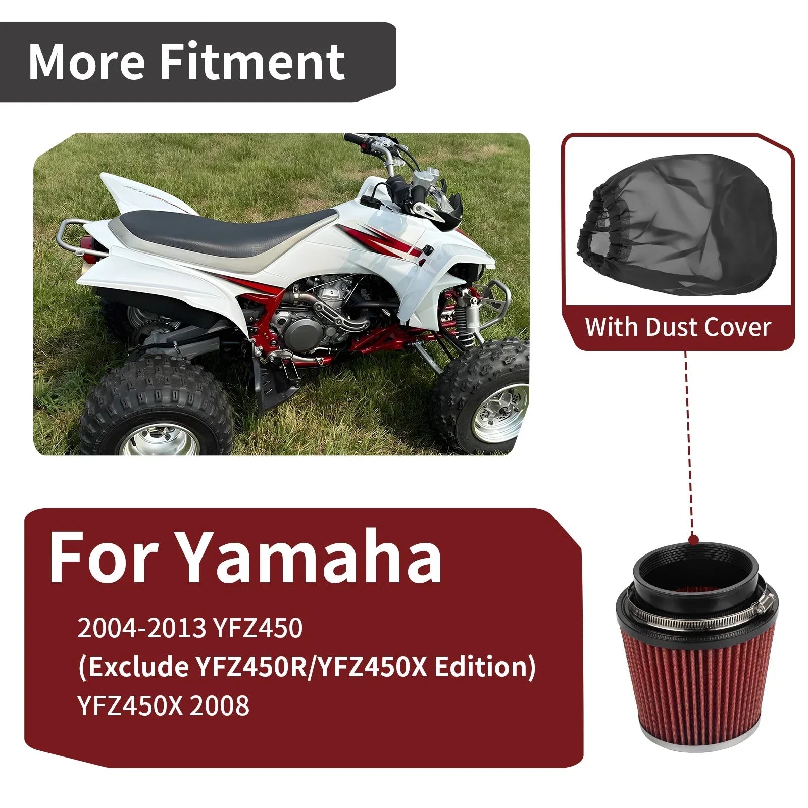 Air Filter Kit & Box Cover Seal for Yamaha YFZ450 YFZ450X (2004–2013)