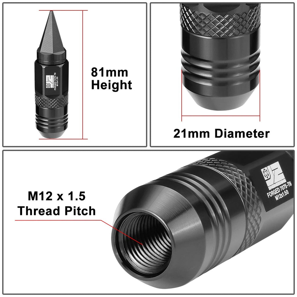 20 Pcs M12 X1.5 Open/Closed End Lug Nuts for J2 Aluminum
