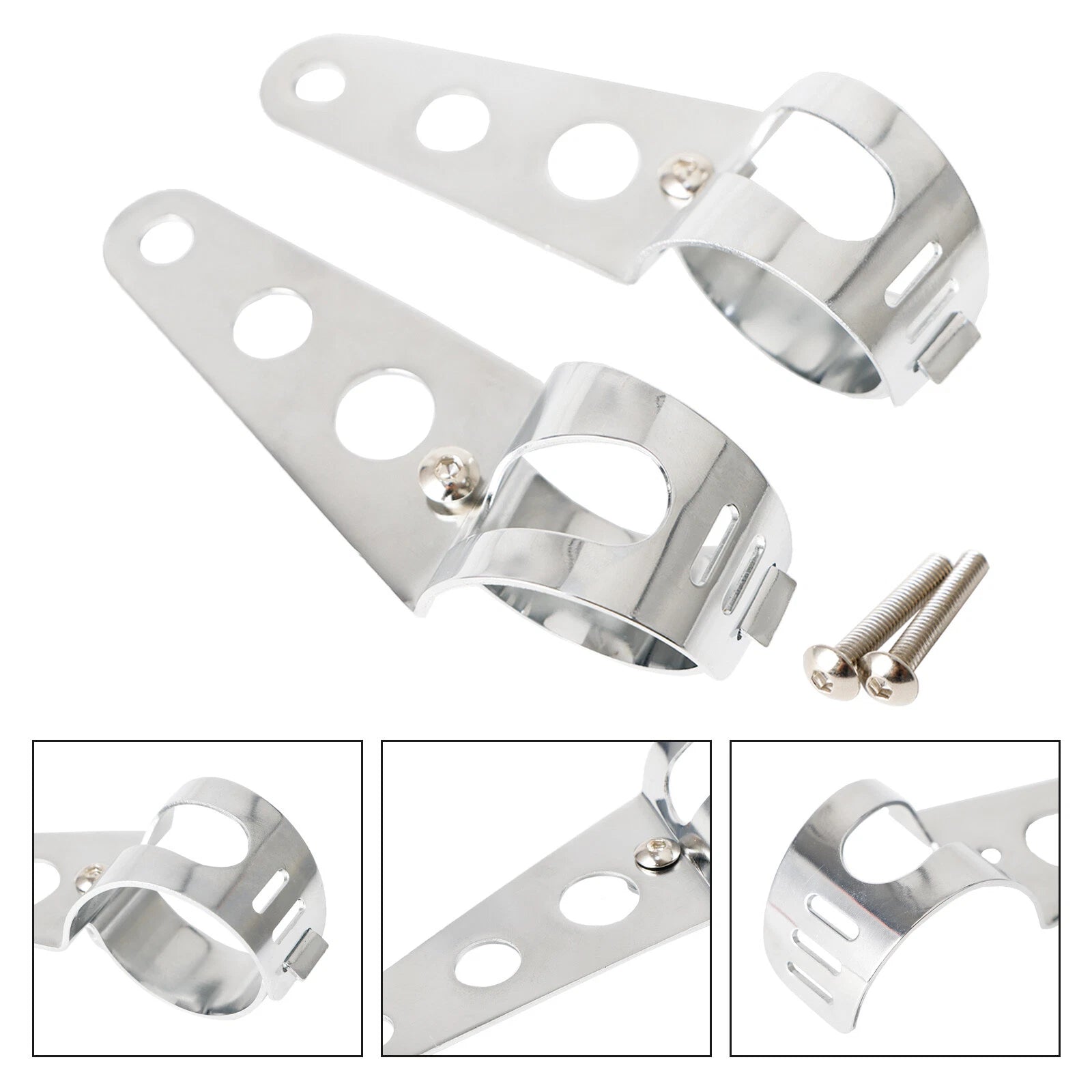 Chrome Headlight Bracket for Universal Fit (43-50mm) T9
