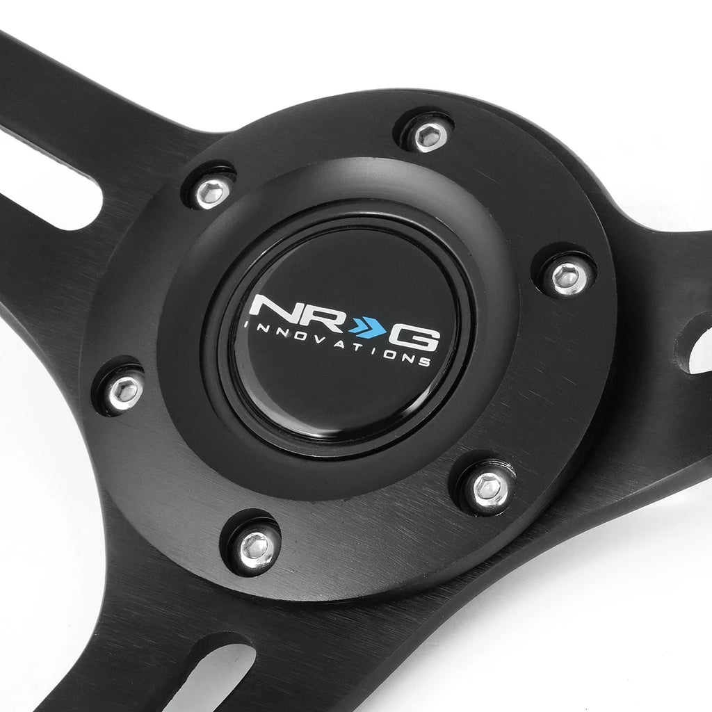 NRG 350mm 3" Deep Matte Spoke Brown Wood Steering Wheel for Universal (N/A)