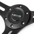 NRG 350mm 3" Deep Matte Spoke Brown Wood Steering Wheel for Universal (N/A)