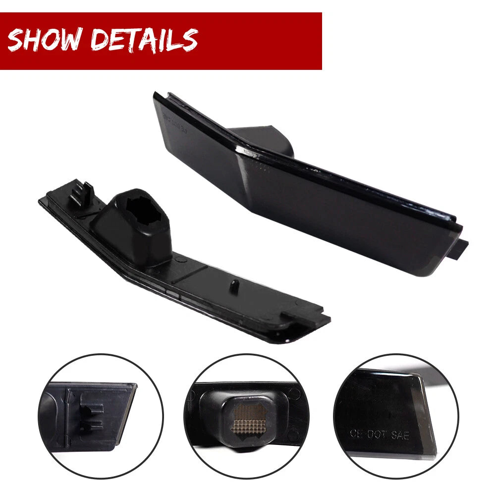 Smoked Lens Front Side Marker Light Reflectors for Lincoln MKX (2007–2010)