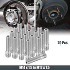 20 Pcs M14x1.5 to M12x1.5 Wheel Studs for Audi 