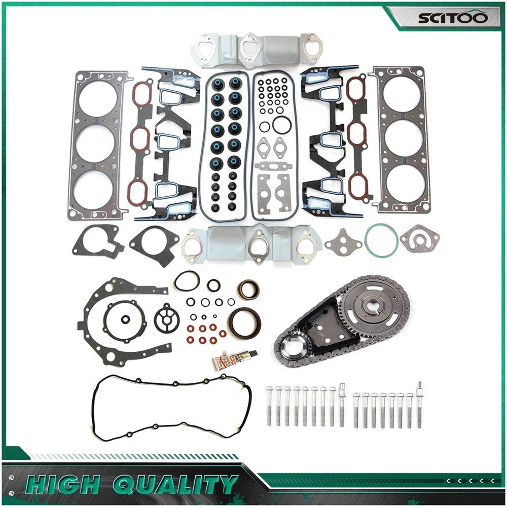Full Gasket Bolts Set & Timing Chain Kit for Pontiac Aztek GT (2001)