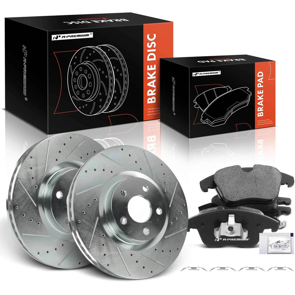 6x Front Drilled Brake Rotors + Ceramic Pads for Ford Police Responder (2013–2020)