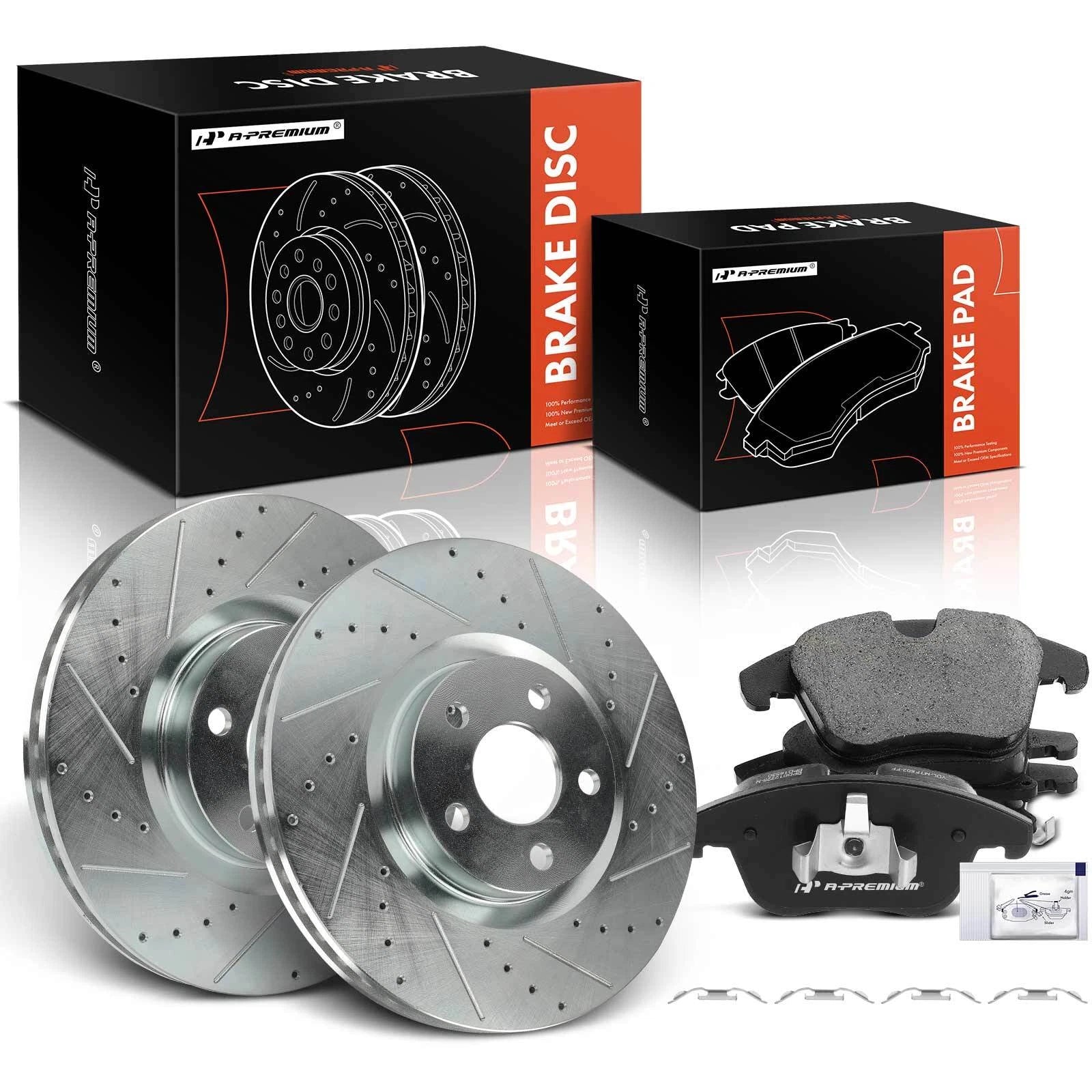 6x Front Drilled Brake Rotors + Ceramic Pads for Ford Police Responder (2013–2020)