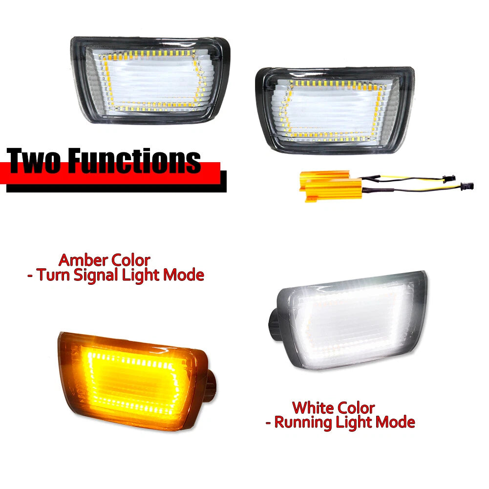 Clear Switchback Amber LED DRL Front Signal Lights for Toyota 4Runner (2003–2005)